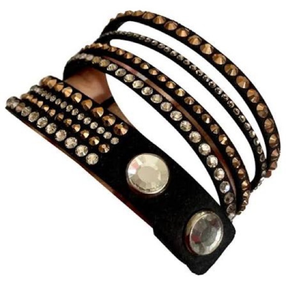 Swarovski Black Brown and Gold Crystal Bracelet